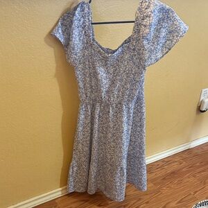 Monteau Light Blue Floral Mini Dress